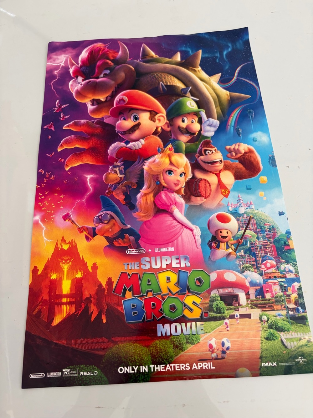 Nintendo Super Mario Bros. Movie Poster promo donkey Kong video game Zelda NES